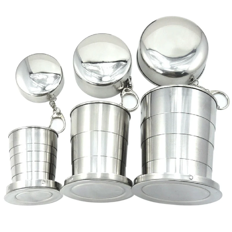 Новая портативная складная телескопическая кружка из нержавеющей стали для