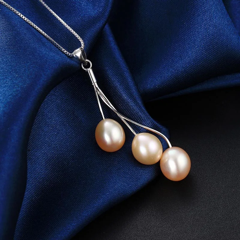 Новое ожерелье с подвеской кисточкой и тремя жемчужинами серебряной цепочкой 18