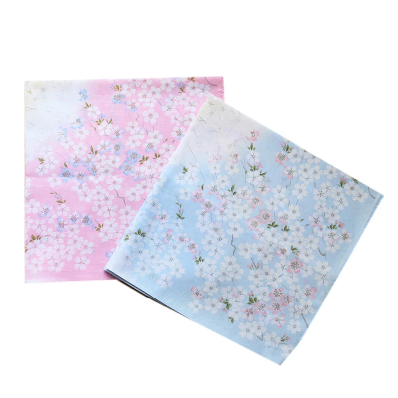 BAIYIXIN носовые платки женские 100% Премиум 60 s хлопок вишневый цвет печати большие