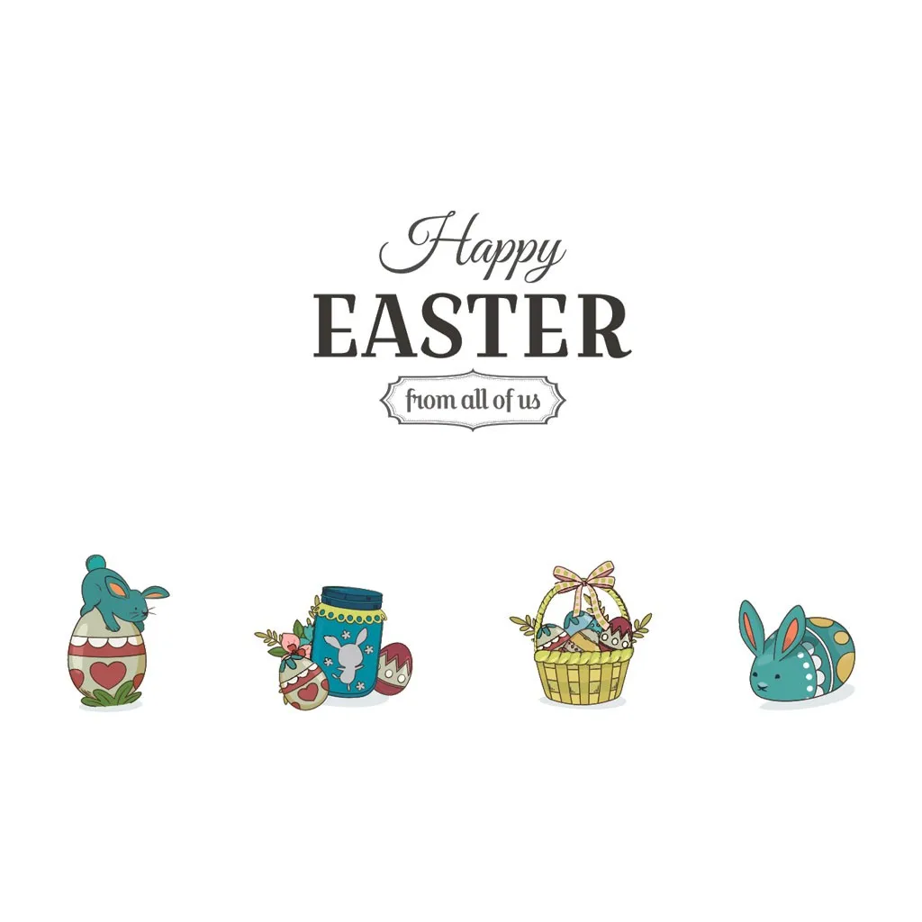 Наклейки на стену в виде кролика KAKUDER с Пасхальной тематикой домашний декор для