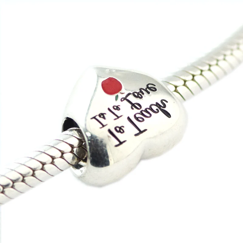 CKK Silver 925 Jewelry Fits Pandora Bracelets To Teach is to Love Charm Original Sterling Beads | Украшения и аксессуары