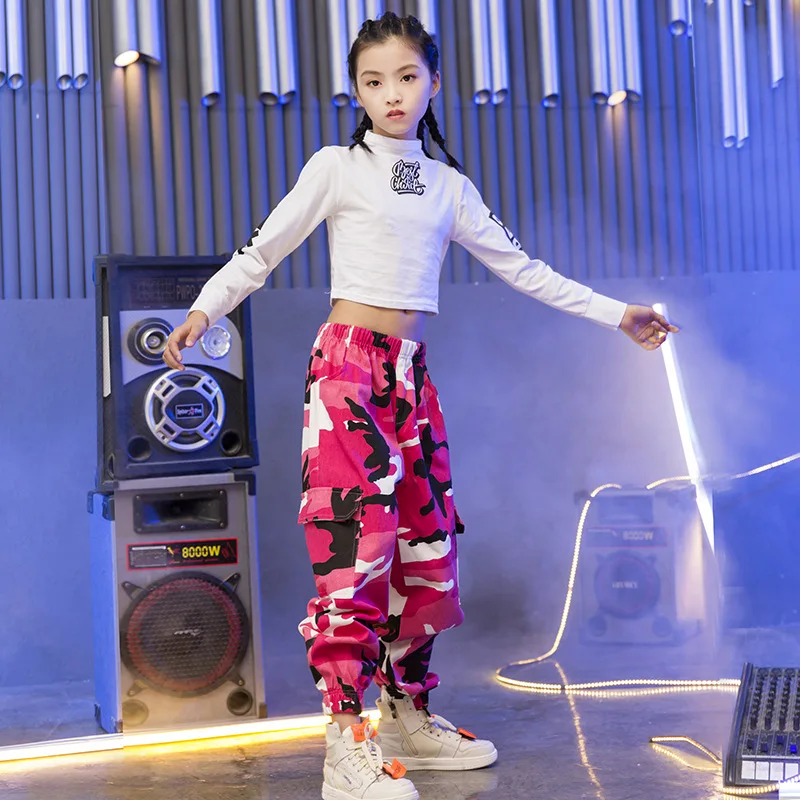 Детская одежда в стиле хип хоп костюм для джазовых танцев девочек укороченный