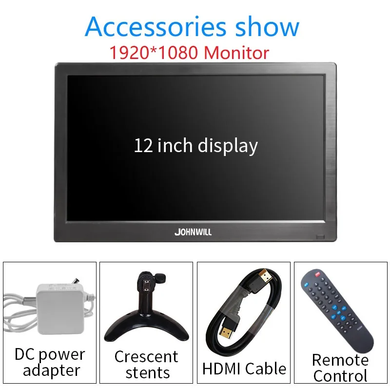 1920x1080 12 дюймов lcd ips HDMI HD портативный монитор ПК дисплей 1080P экран маленький компьютер игровой монитор дисплей для Macbook Pro VGA xbox - Цвет: 1920x1080