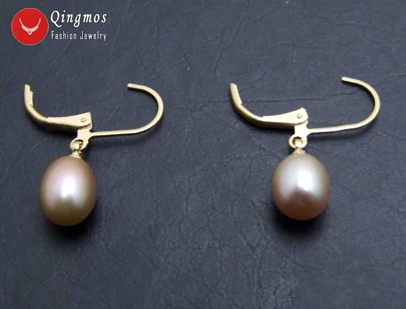 Серьги-подвески женские из натурального фиолетового жемчуга 7-9 мм | Украшения и