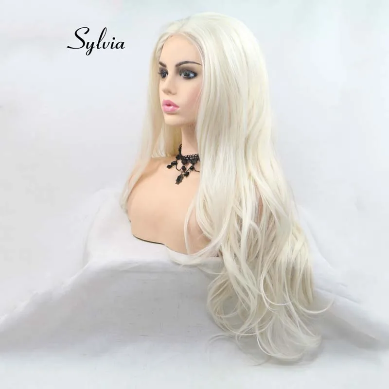 Длинный волнистый парик Sylvia светильник лые светлые парики синтетический с U