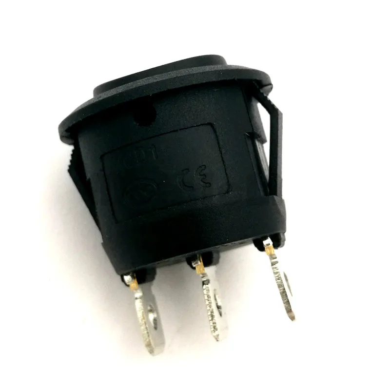 200pcs Round Boat Rocker Switch 6A 250V AC / 10A 125V ON/OFF 20mm Diameter Snap in Black 3 Pin Way Switches position | Обустройство