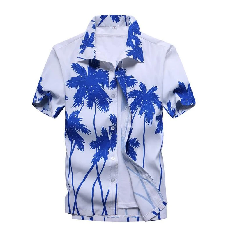 Мужская гавайская рубашка 2018 летняя новая повседневная Camisa Masculina с цветочным