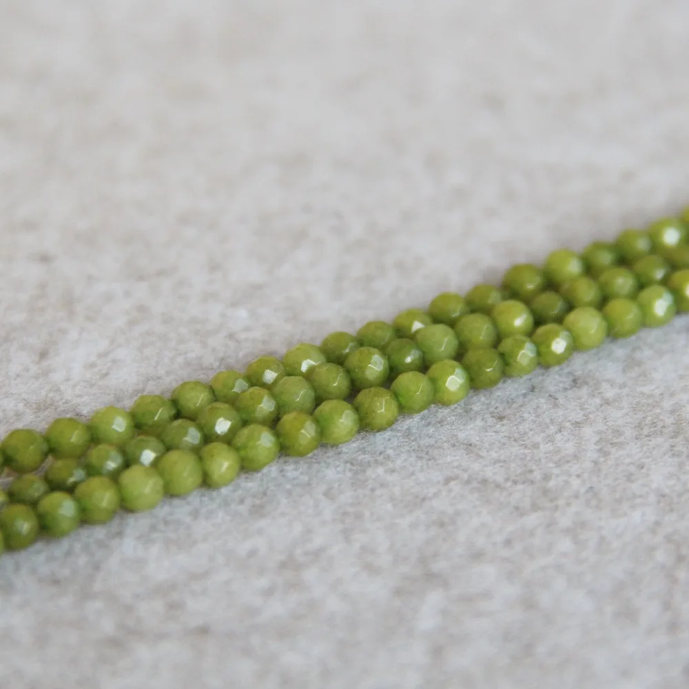 4 мм аксессуары для поделок Новые Светло зеленые халцедоны Круглые граненые