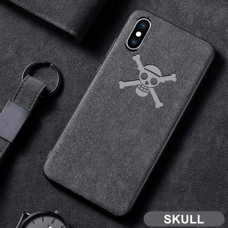 SKULL Противоскользящий кожаный меховой чехол для телефона Xiaomi mi 5 6 8 9 mix 2 3 2s max 3 redmi note 7 Marvel Batman чехол с логотипом автомобиля Мягкий край - Цвет: SKULL