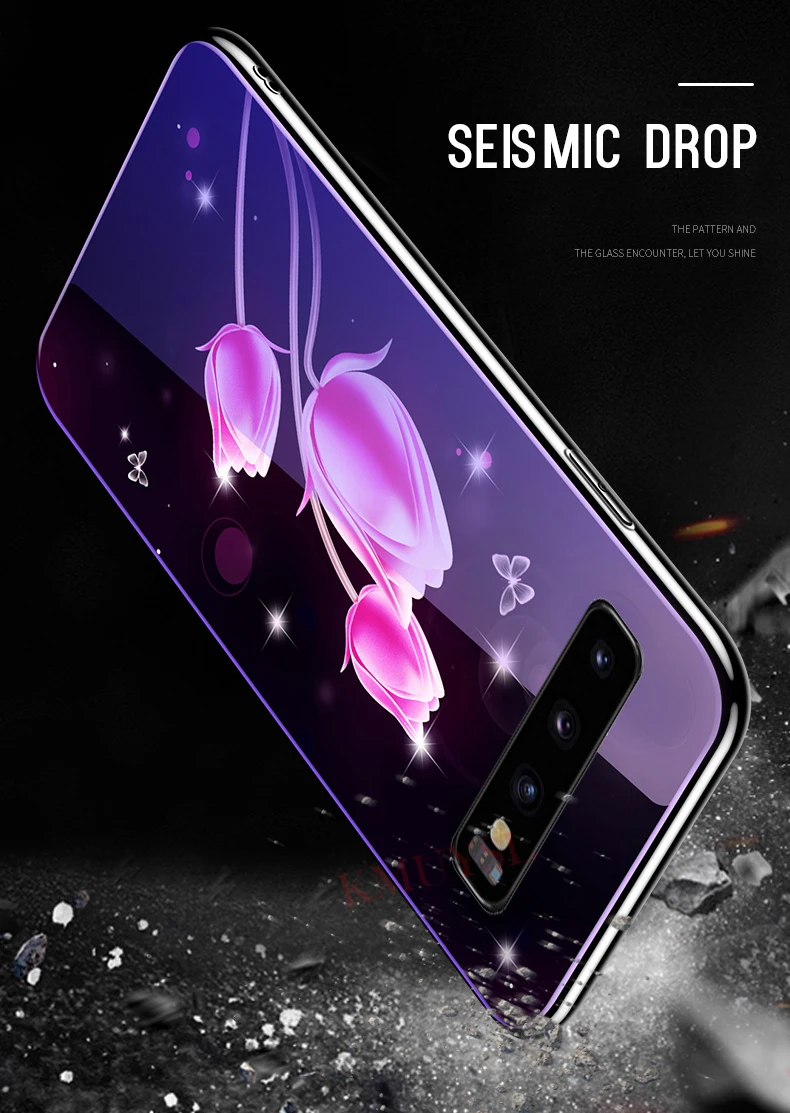 Покрытие Стекло чехол для samsung Galaxy A70 A50 A30 A10 M20 S10E S9 S8 S10 Plus Note 9 чехол синий светильник Стекло принципиально Капа