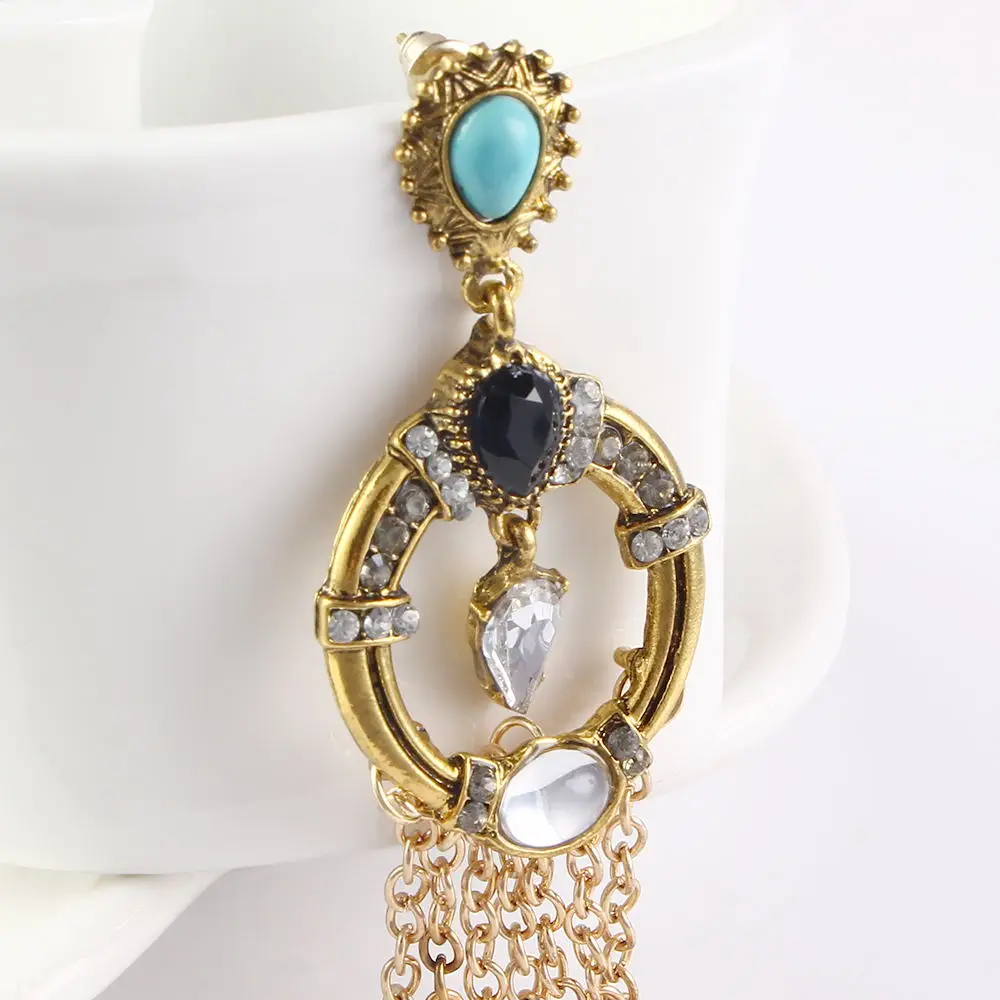 European and American Retro Exaggerated Chain Tassel with Earrings | Украшения и аксессуары
