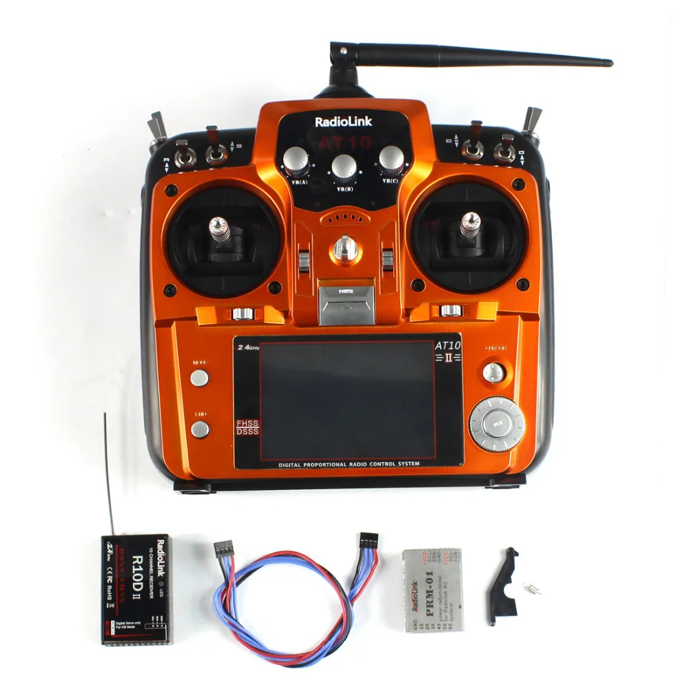 

Оригинальный пульт дистанционного управления RadioLink AT10II AT10 II 2,4 Ghz 10CH + R10DII приемник PRM-01 модуль возврата напряжения