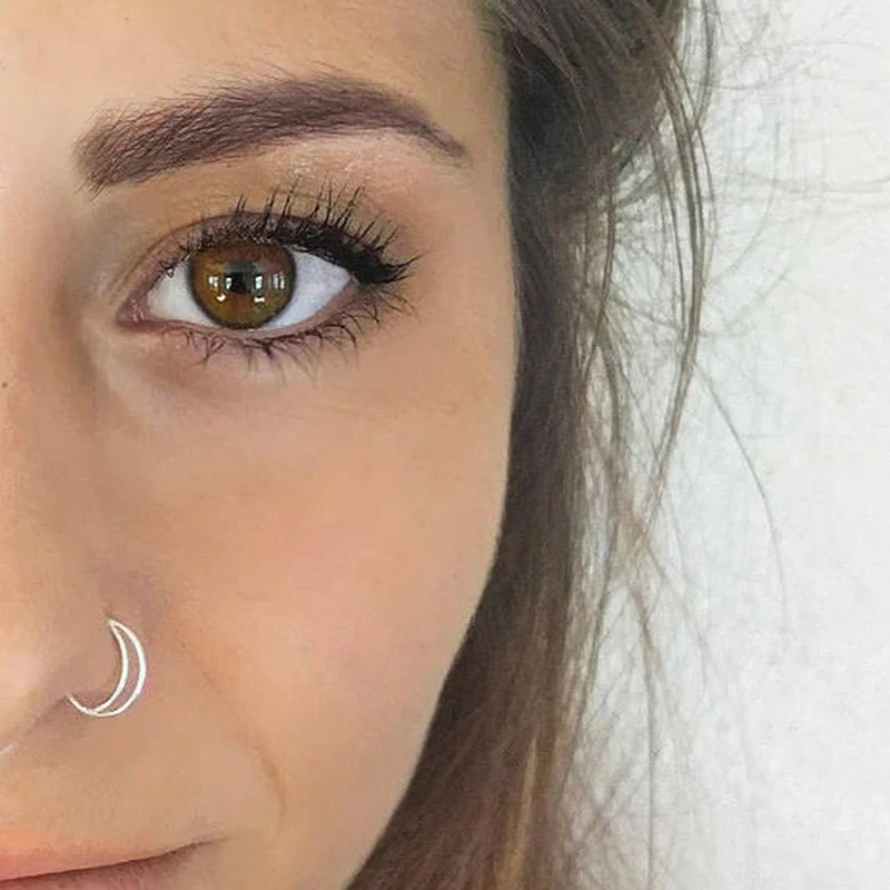 1 шт. титановый гвоздик кольцо для носа серебряное золото Зажим для тела обруч для женщин перегородка пирсинг клип ювелирные изделия подарок