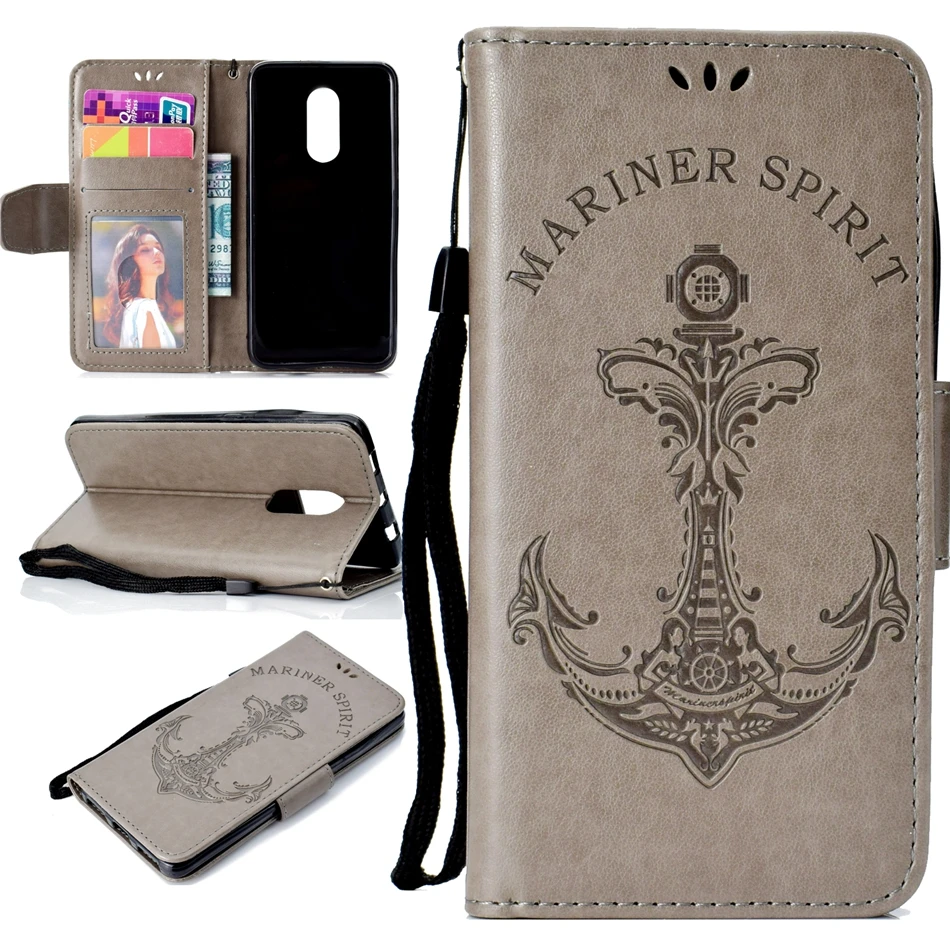 Для Redmi note 4 note4 чехол 3D выбивает якорь Ретро Флип Бумажник PU кожа смартфон coque для