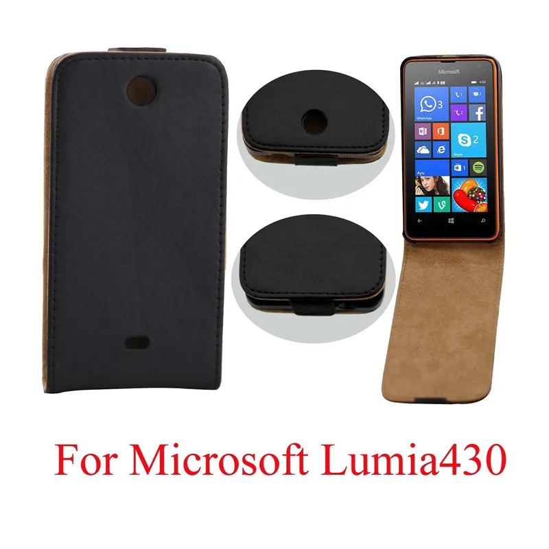 Вертикальный флип-чехол из искусственной кожи чехлы Обложка для Microsoft Nokia Lumia 430