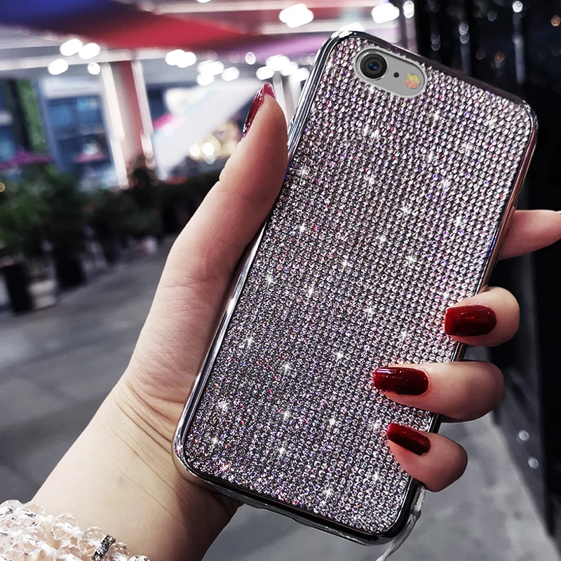 KaiNuEn Роскошный Блестящий Алмазный чехол для телефона etui, чехол, чехол для iphone 6 6s plus 6plus, модные украшения для девочек, силиконовые аксессуары