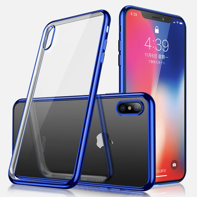 SPCASE Роскошный прозрачный покрытие прозрачные чехлы для Apple iPhone X 8 плюс 7 6 s сияющее