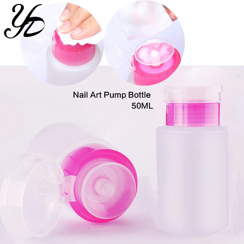 Yiday 1pcs Small Empty Pump Bottle W/ Stopper for Remover Nail Polish Cosmetic Plastic Dispenser Containers Flip-cap Manicure | Красота и