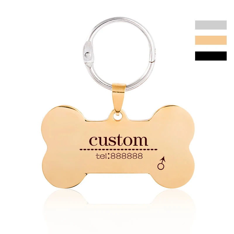 Бренд таможенных Нержавеющая сталь собака id тегов персонализированные Собака