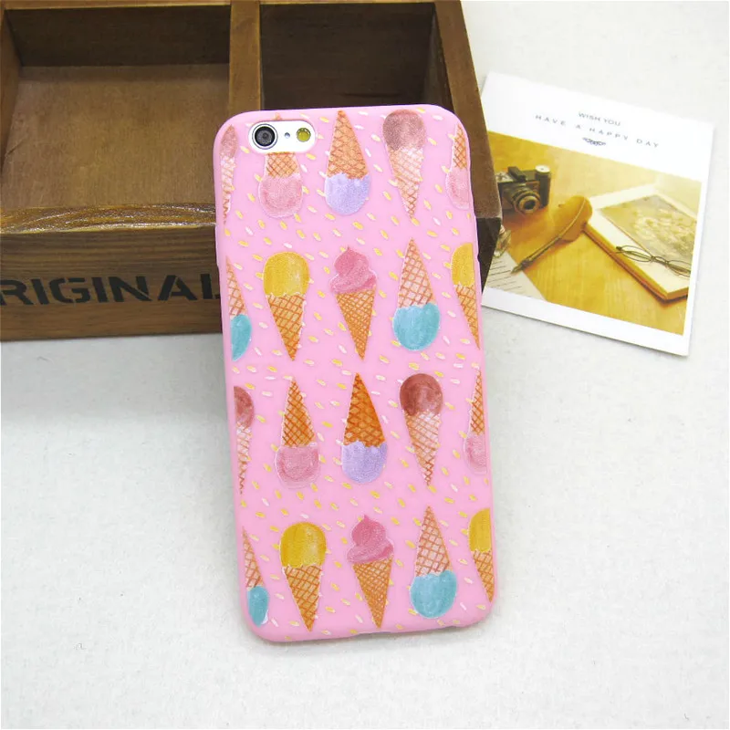 Горячая Продажа Мягкий ТПУ Милый Фри Мороженого Задней Обложки для Apple iPhone 5 5s SE