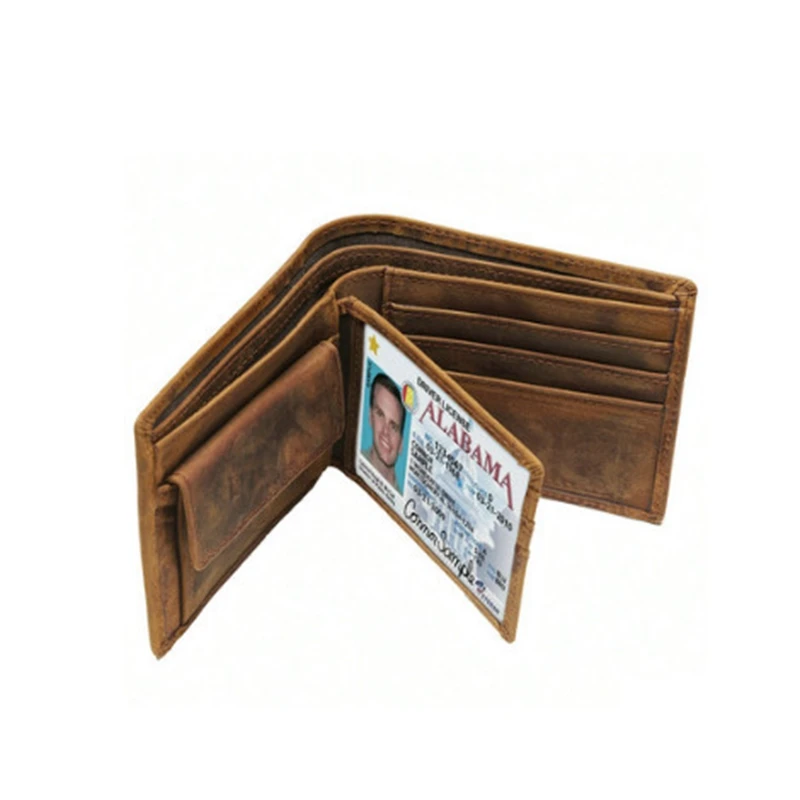 BERNO Fly винтажный Crazy Horse кошелек из натуральной кожи RFID Блокировка ID наличные