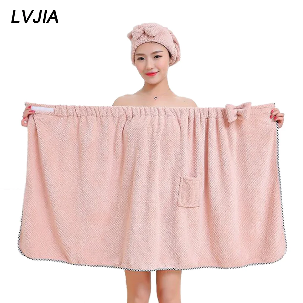Женская ванная супер абсорбент быстросохнущее банное полотенце юбка и шапочка