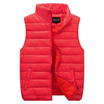 Red UNIVOS KUNI,, мужской теплый жилет, Одноцветный, с подкладкой, модный дизайн, свободный, для пары, для женщин, для мужчин, Осень-зима, большой размер, 5XL, J604 - Цвет: Red