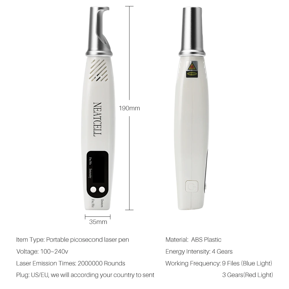 Laser Picosecond Pen Blue Light Therapy Pigment Tattoo Scar Mole Freckle Removal Dark Spot Remover Machine Picosecond Laser Pen