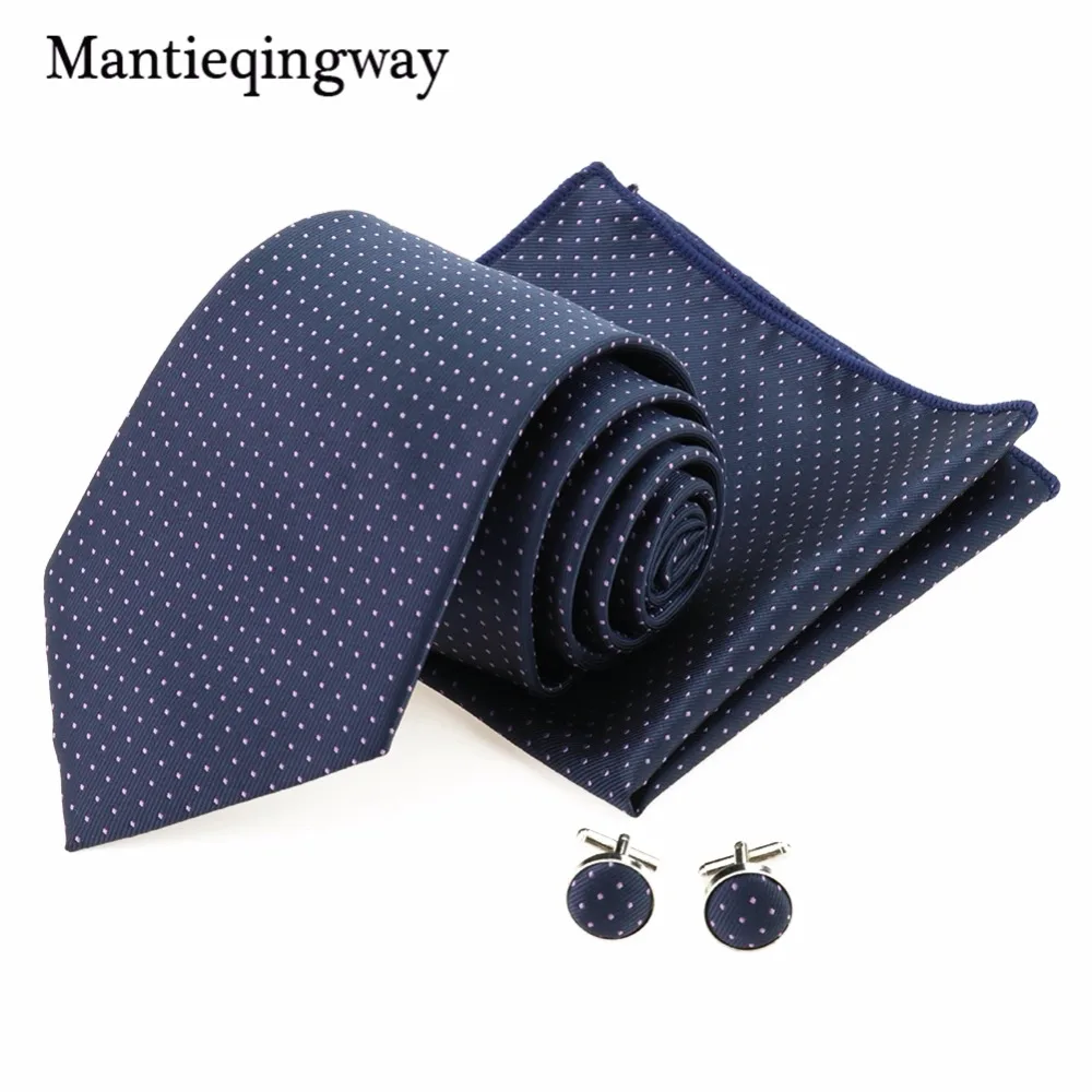 Mantieqingway 60 цветов галстук носовой платок Запонки Наборы для мужчин бизнес цветочные полосы печатных шеи галстук носовой Запонки Набор