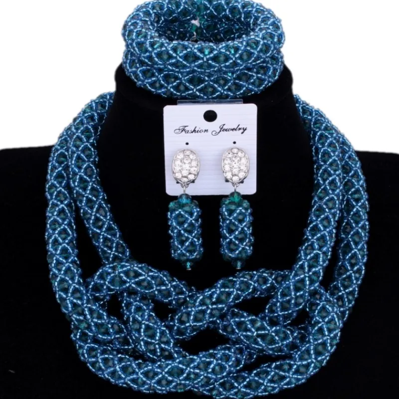 4 UJewelry Африканский бисер нигерийский Свадебный комплект ювелирных изделий для