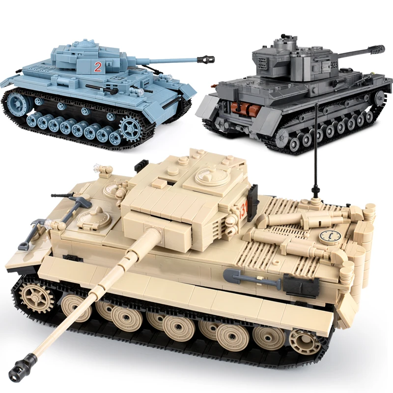 4 модели строительных блоков для танков Детские сборные блоки игрушки DIY