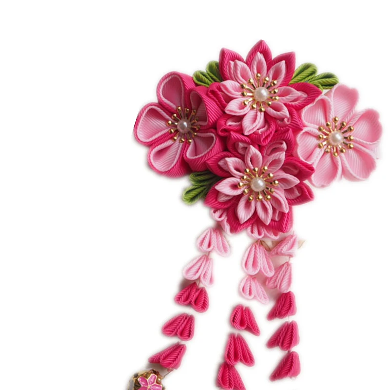 Ручная работа японские кимоно аксессуары для волос Сакура свадебный цветок