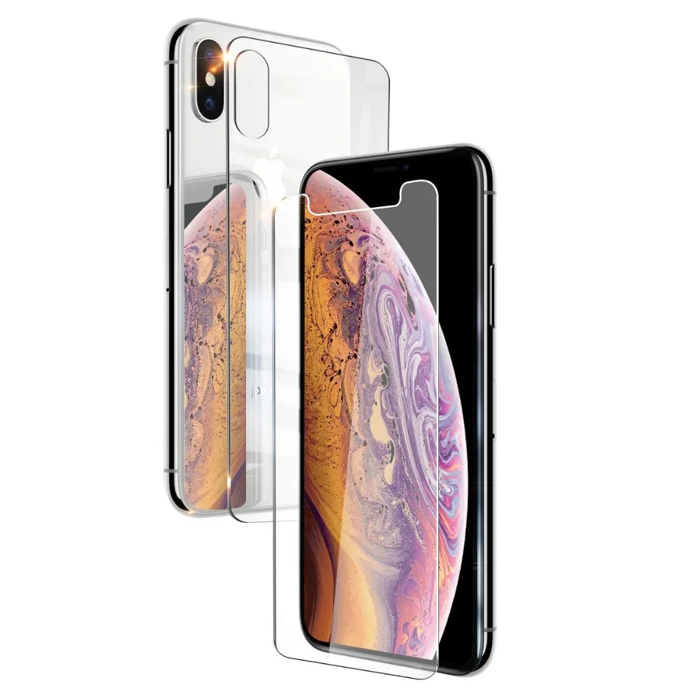 MaxGear HD Clear 9H Передняя Задняя закаленная стеклянная защита для экрана iPhone X XS Max XR 10 6S