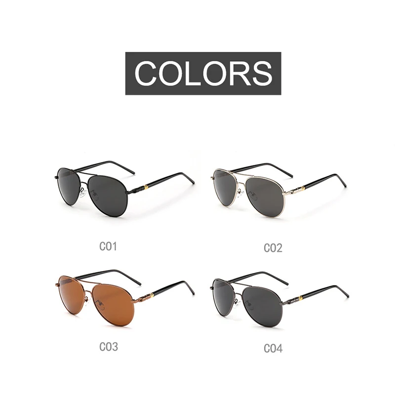Солнцезащитные очки-авиаторы мужские с пружинной дужкой классические
