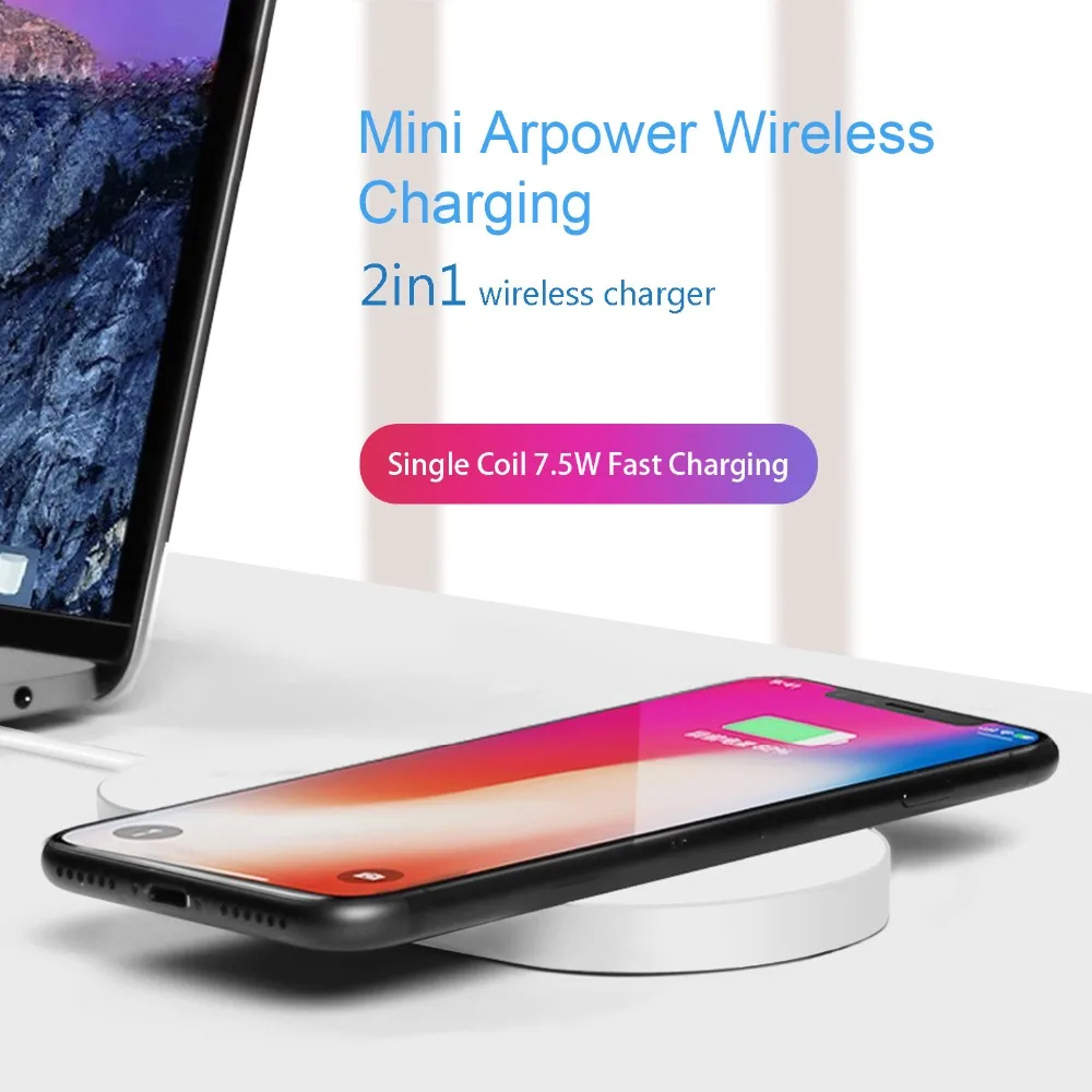 Беспроводное зарядное устройство EtopLink для быстрой зарядки iPhone X 8 8plus iWatch 3 2 QI Sumsang