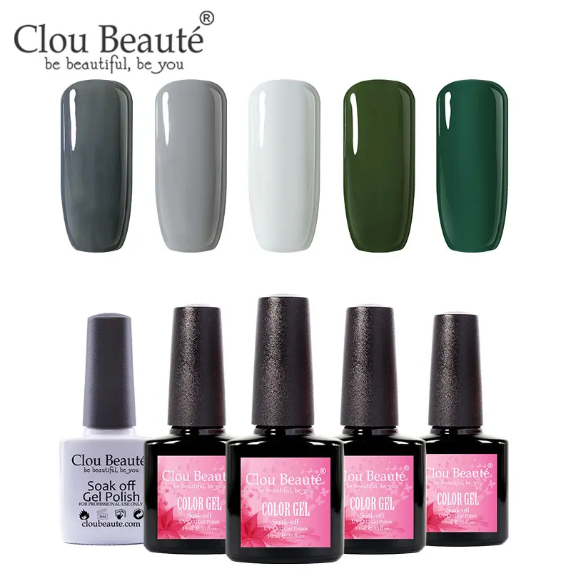Clou Beaute Гель-лак для ногтей 10 мл художественный Гель-лак для ногтей набор УФ светодиодный Полупостоянный лак белый замачивающийся дизайн Гель-лак - Цвет: ZH15