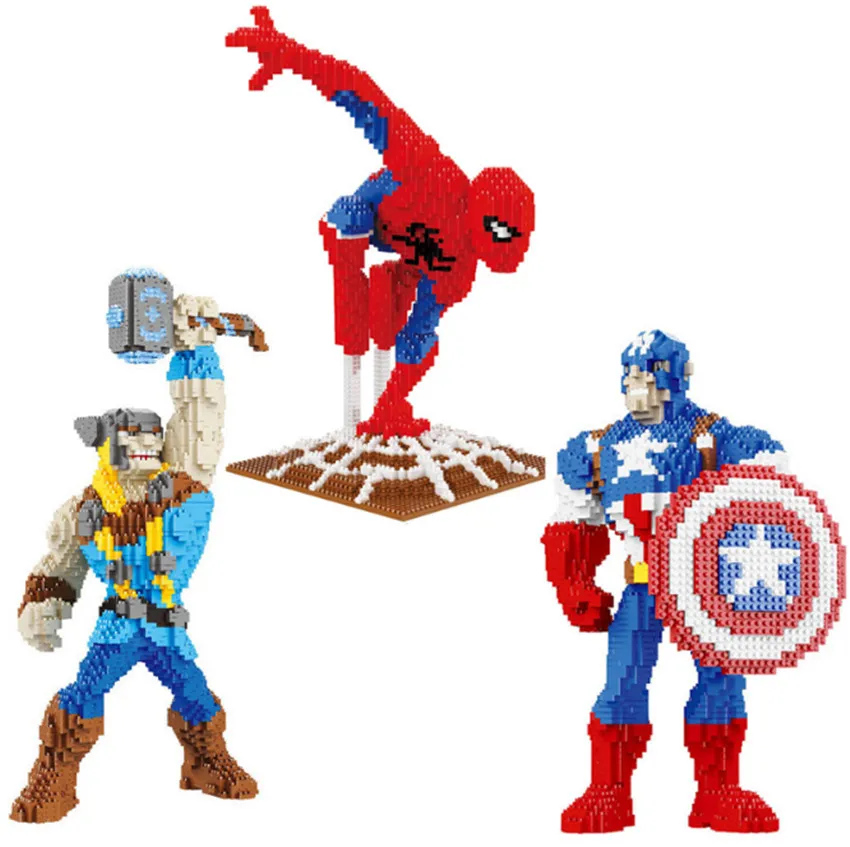 Marvel Мстители DIY Строительные алмазные нано блоки игрушка супер герой Железный