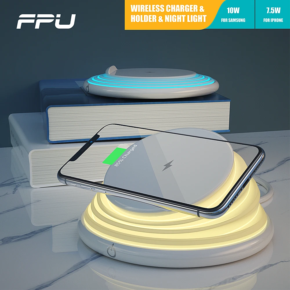 Настольная Ночная Светодиодная лампа FPU беспроводное зарядное устройство Qi