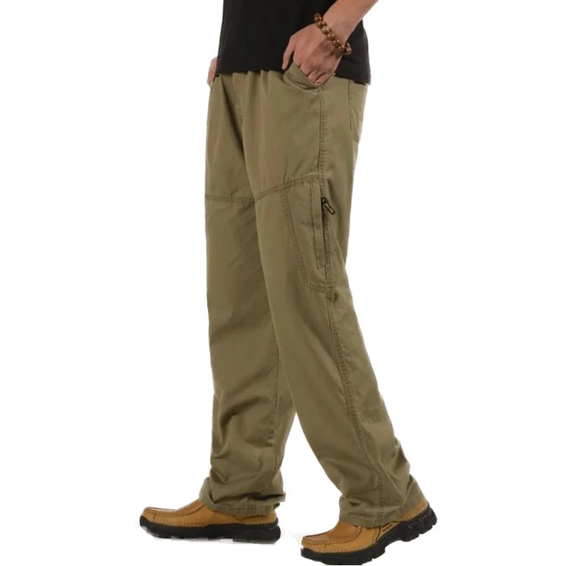 Army yellow 801 Новые мужские повседневные брюки, мешковатые Прямые хлопковые брюки, мужская верхняя одежда, много карманов, военные брюки-карго, длинные брюки для мужчин - Цвет: Army yellow 801
