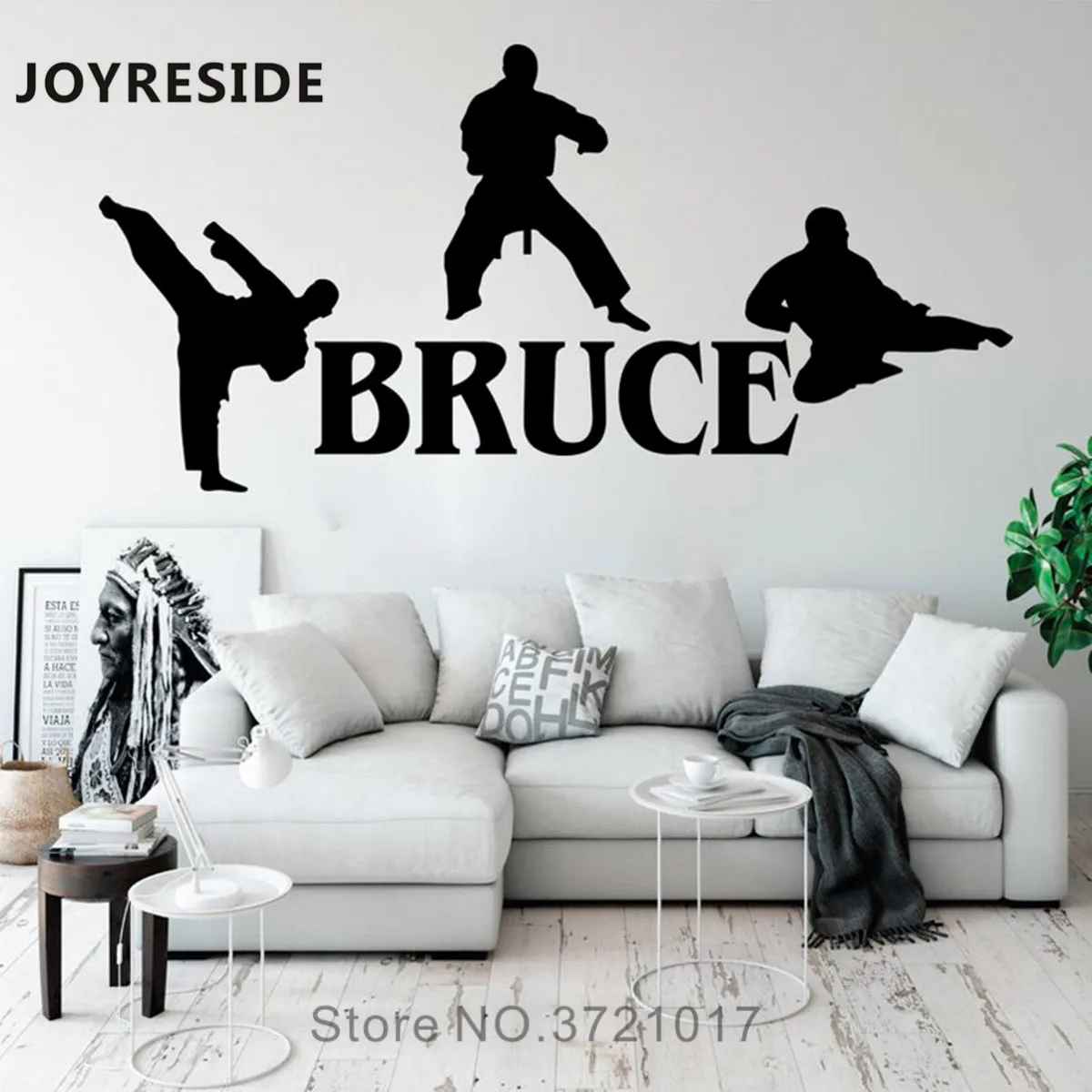 Наклейки на стену в спортивном стиле для тхэквондо с именем заказ домашний декор