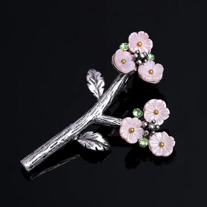 Женская Винтажная брошь в виде цветка с натуральным камнем|large brooches|brooch fashionfashion