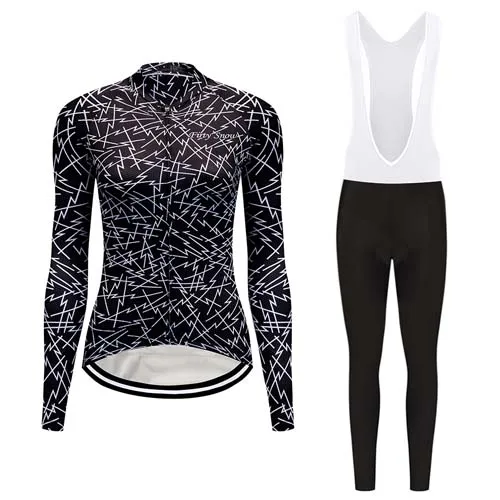 jersey and pants Осенняя Женская велосипедная одежда, костюм для велоспорта, комплект одежды для велоспорта, профессиональная гелевая накладка, одежда для велоспорта, mtb комплект велосипедной одежды, платье, форменные штаны - Цвет: jersey and pants