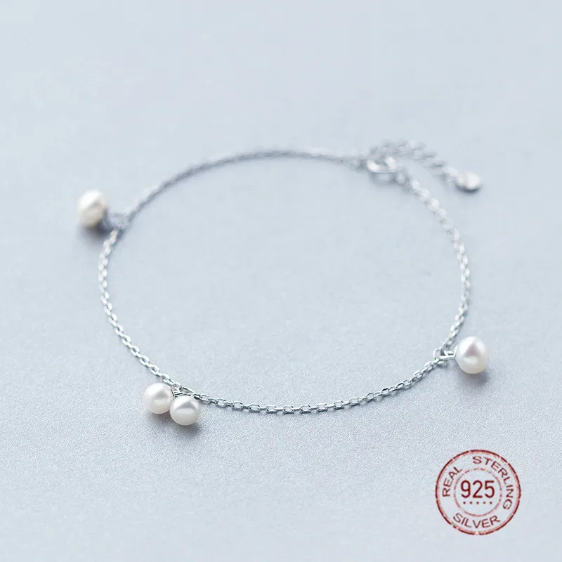 Браслеты из натурального серебра с пресноводным жемчугом|bracelets & bangles|bracelet