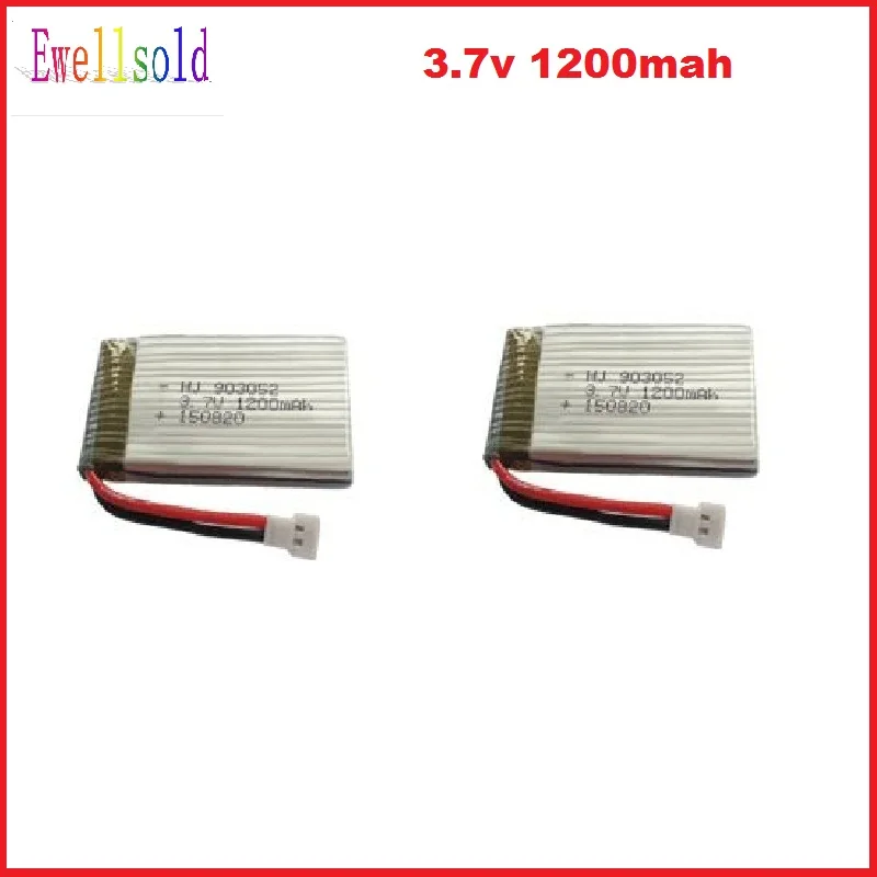 Bater&iacute;a de pol&iacute;mero de litio de 3,7 V y 1200mah para Dron X5SW, X5SC, M18, H5P, 2,4G, r/c, Quadcopter, r/c, 2 uds.-0