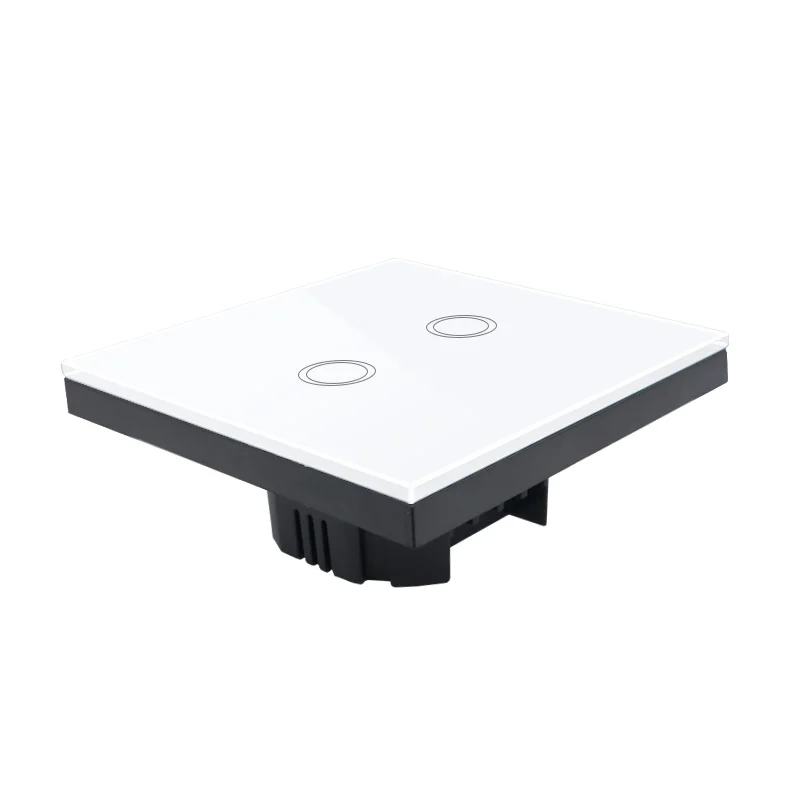 White 2 gang switch Умный дом VHOME EU/UK 433 МГц РЧ смарт-пульт дистанционного управления передатчик+ 220 В Хрустальная панель Сенсорный настенный светильник Wi-Fi по Broadlink - Цвет: White 2 gang switch