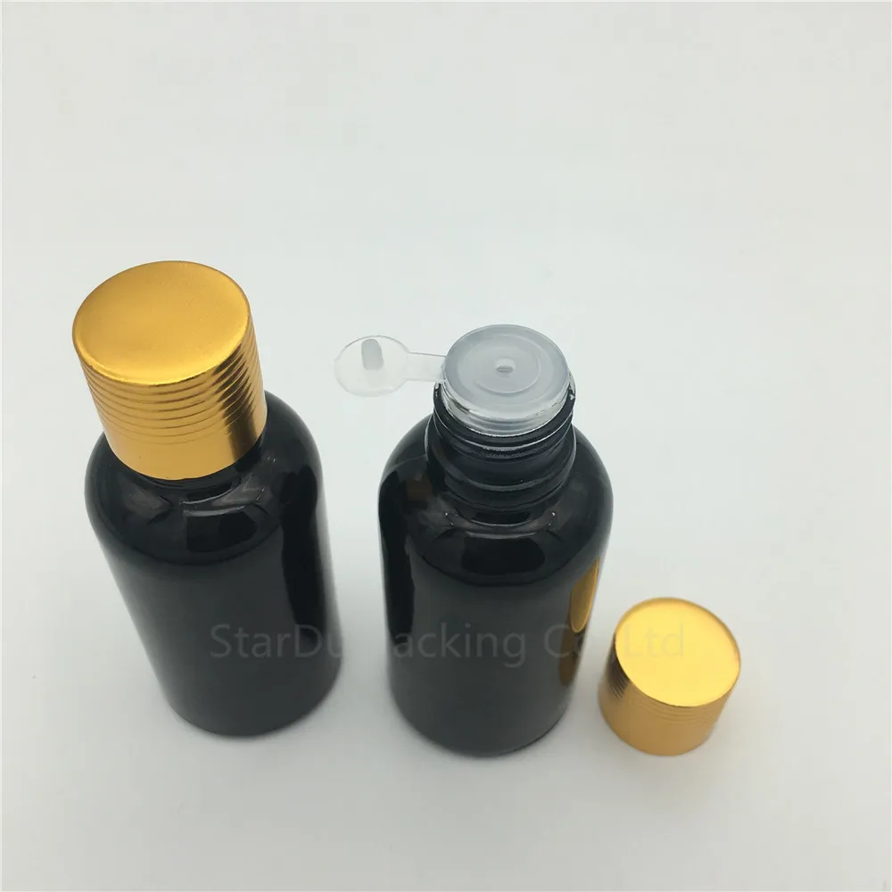 

Free Shipping 240pcs 30ML Black Glass Bottle Serum container 1oz Vials Essential Oil Bottle with gold screw cap Perfume bottles