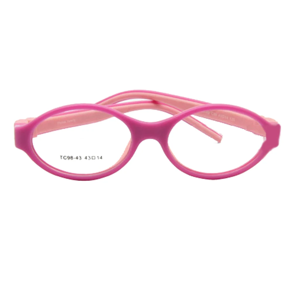 rose with pink Мальчики очки силиконовые TR90 двойных слоев, Не винт сейф гибкие девушки очки, Сгибаемыми дети очки - Цвет оправы: rose with pink