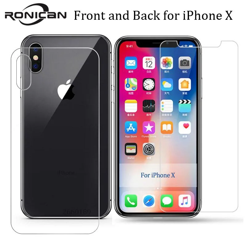 Закаленное стекло премиум класса для iPhone X RONICAN защита экрана от царапин 9H 0 26 мм 2.5D