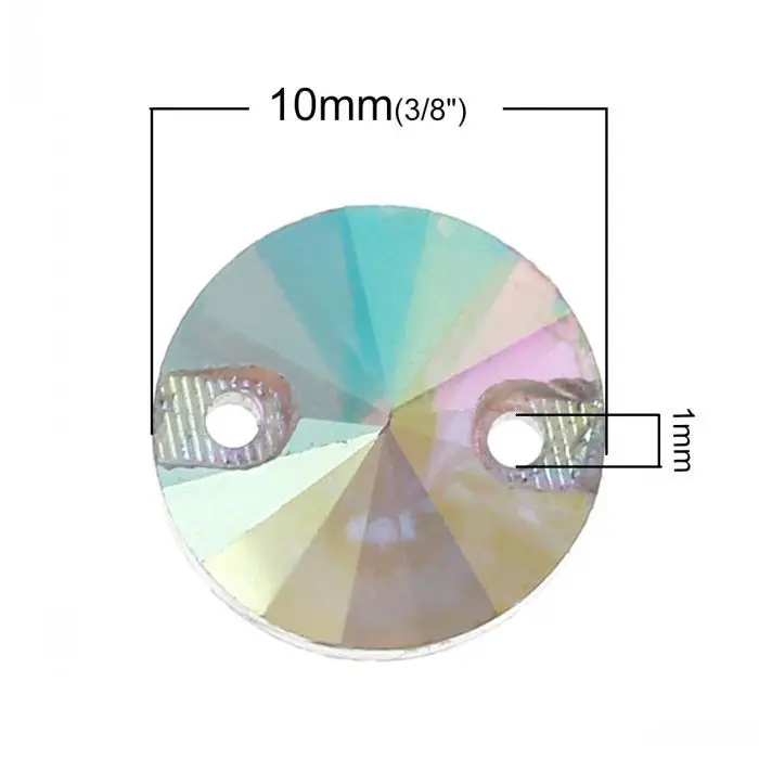 Dorabeads Glass Connectors Findings Round Transparent AB Color Faceted 10mm Dia 50PCs | Украшения и аксессуары