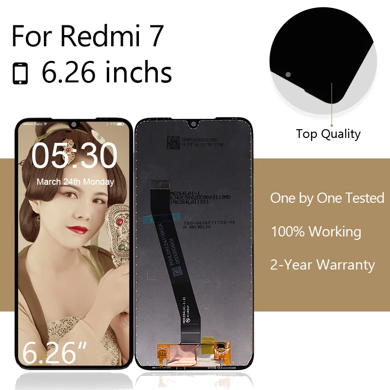 10 шт./лот для Xiaomi Redmi 7 LCD + сенсорная панель дигитайзер сборка Ремонт дисплея